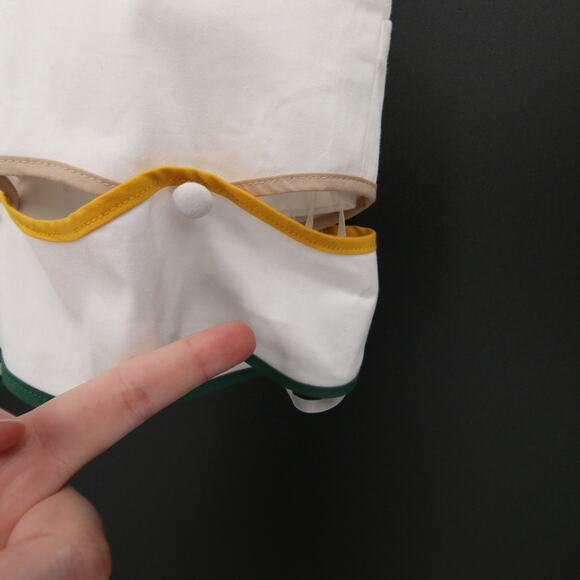 Antonio Melani x The Nat Note Zoe Scalloped Sateen Top White Green Crop Size 14 - Picture 7 of 12